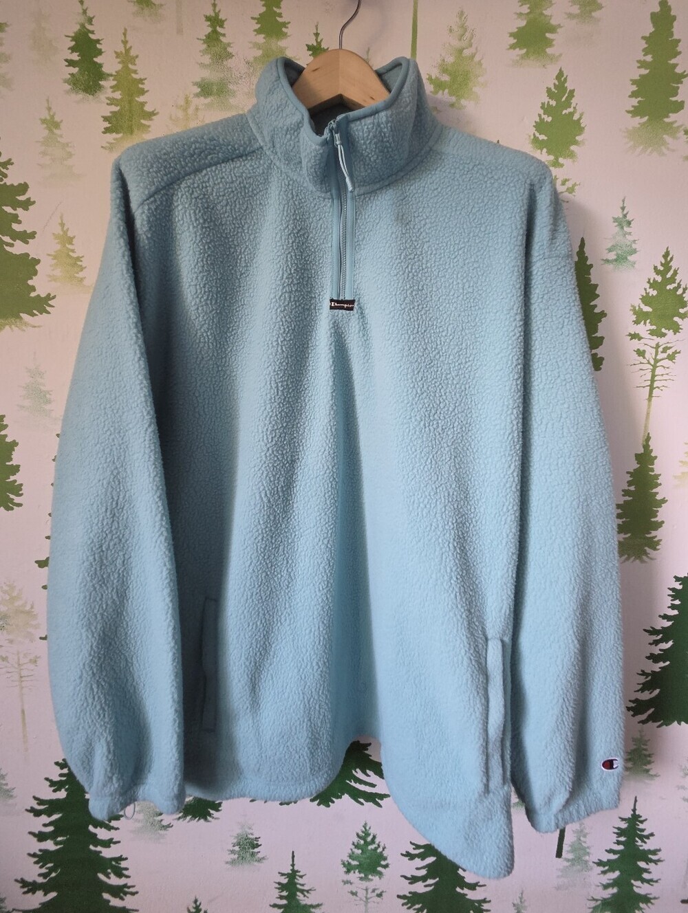 Champion Light Blue Quarter-Zip Micro Fleece Pullover